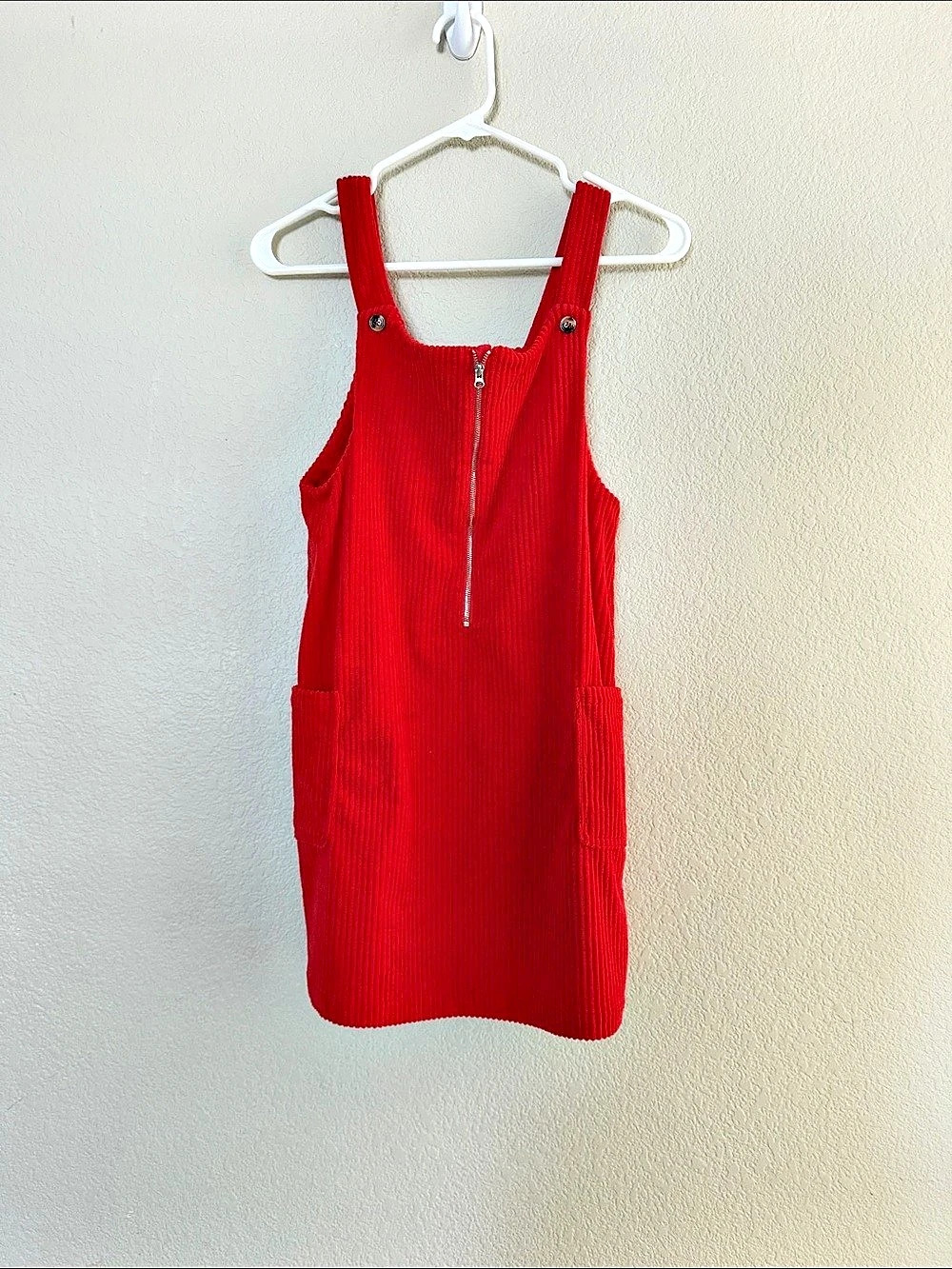Mini Molly Corduroy Pinafore Dress in Red Size 12Y Like New